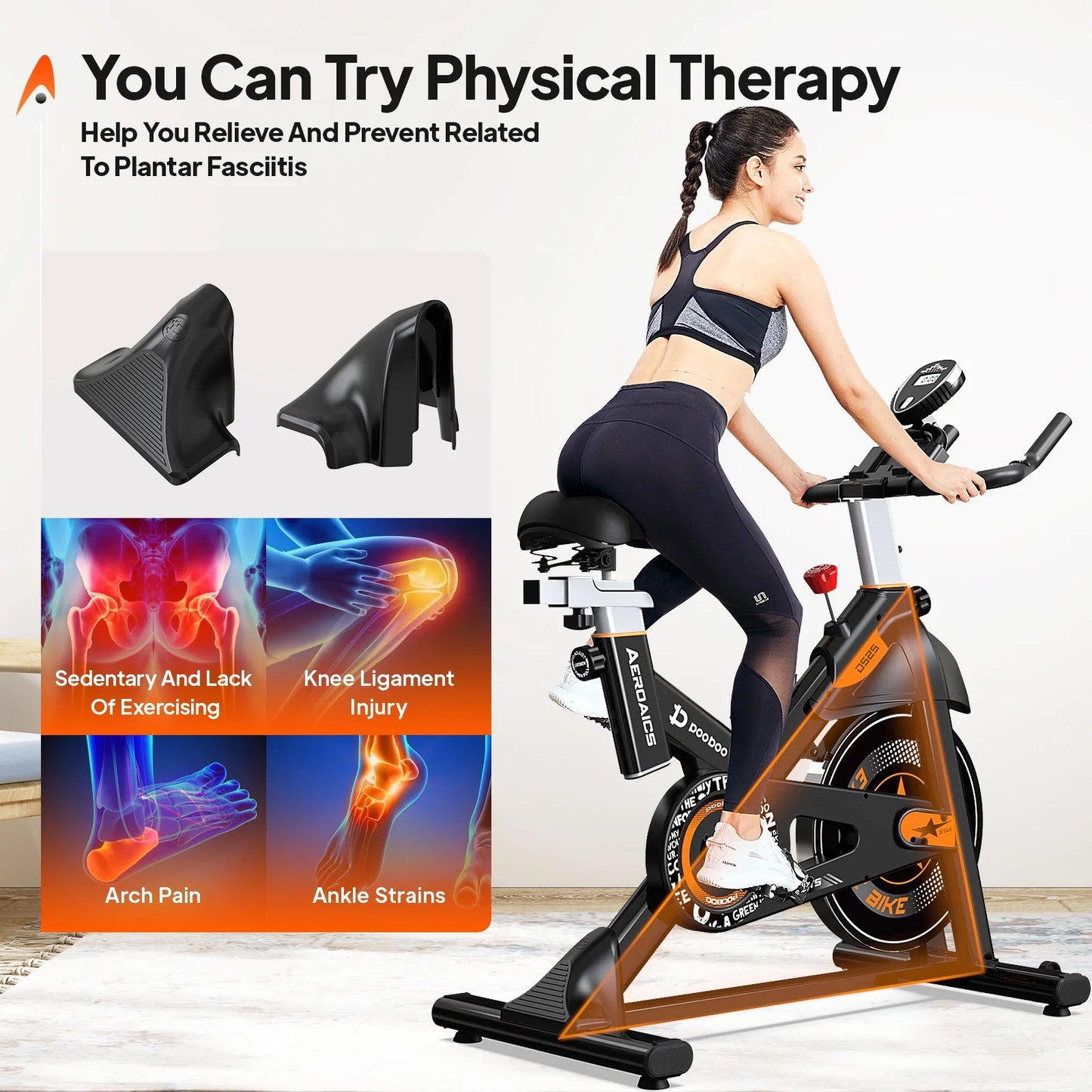 Exercise Bike Indoor Cycling Bike Magnetic Cycle Bicycle Adjustable Stationary Magnetic Resistance for Home Office Cardio Workout Machine Max Weight 330 Lbs