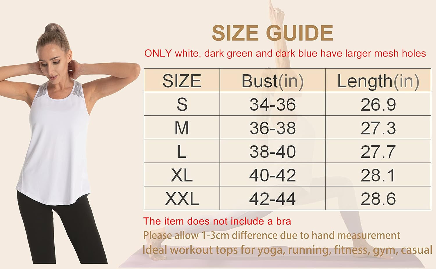 Workout Tops for Women Mesh Racerback Tank Yoga Shirts Gym Clothes