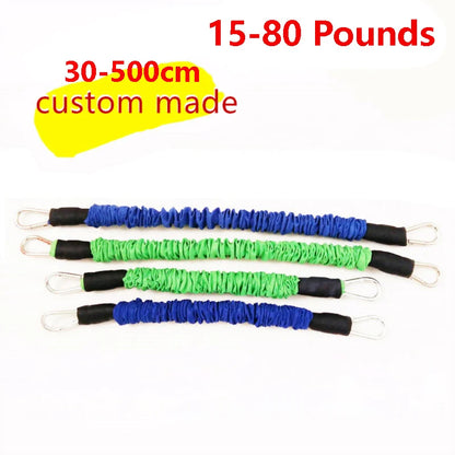 Custom Made 30 to 500Cm 15 to 80 Pounds Anti-Break Latex Gym Rubber Pull Rope Resistance Band Fitness Training Trainer Taekwondo